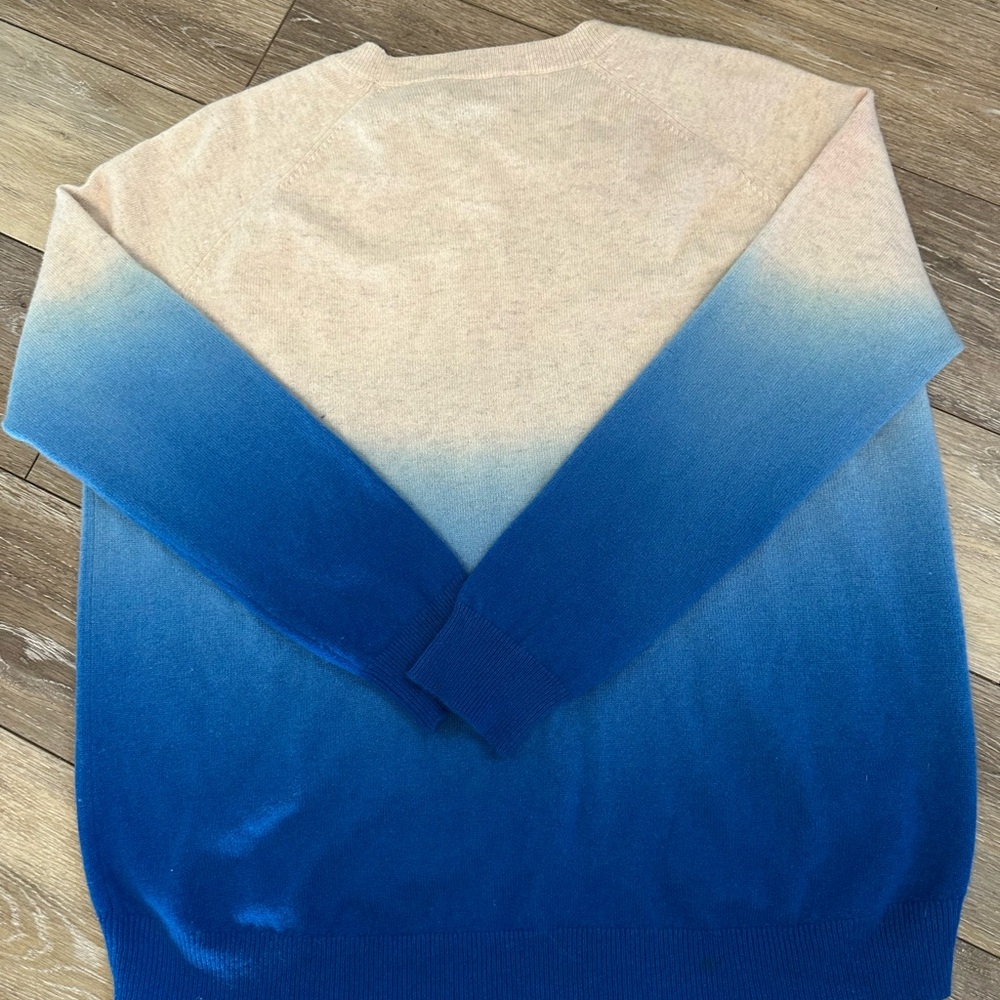Aqua Ombre Cream and Blue Sweater - Picture 3 of 3